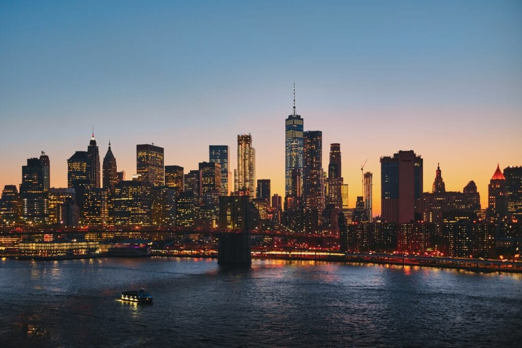 New York city image, night city