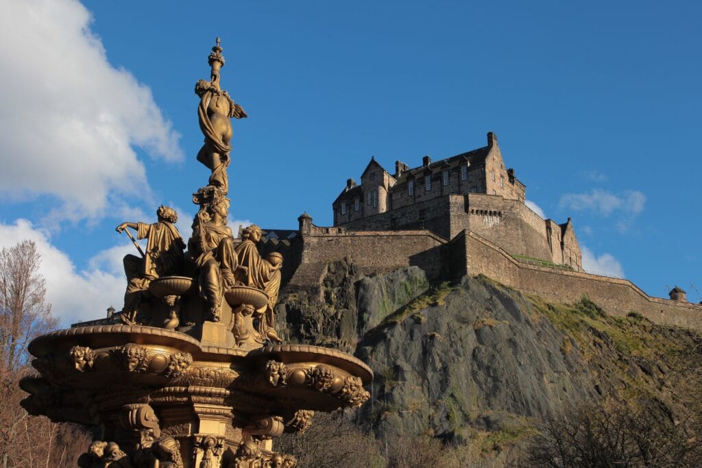 Edinburgh Castle standing majestically in Scotland, a cool climate summer destination